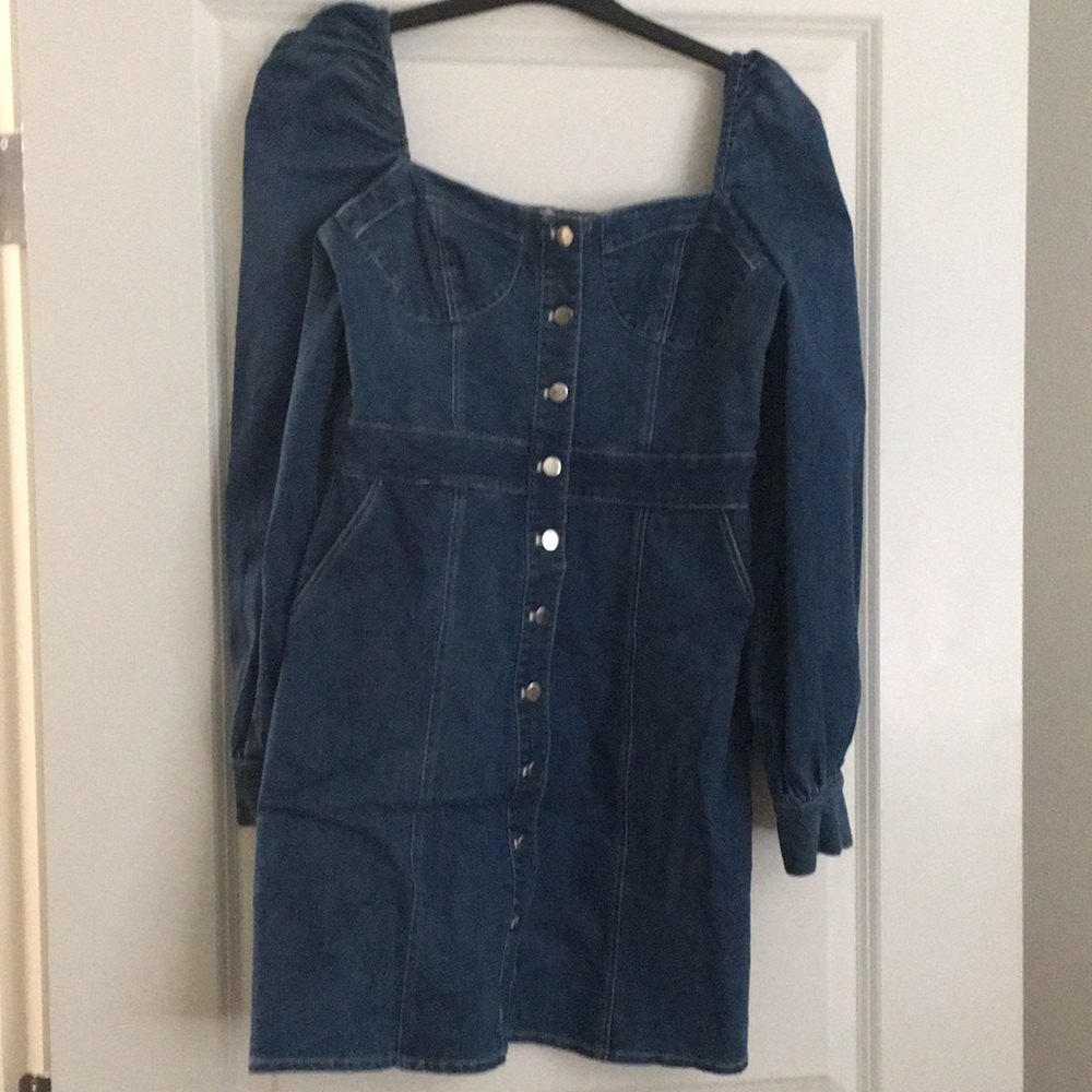 Puff sleeve Jean dress